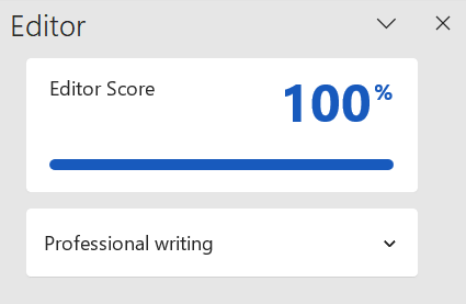 Final professional writing score for this article is 100%.