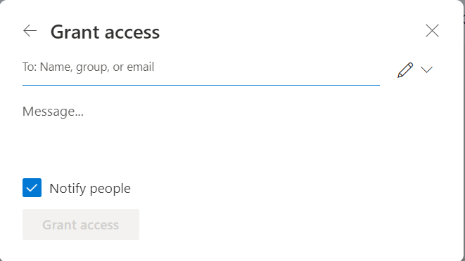 the grant access dialog box