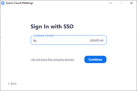 The Sign in with SSO dialog box.