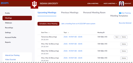 scheduled zoom meeting