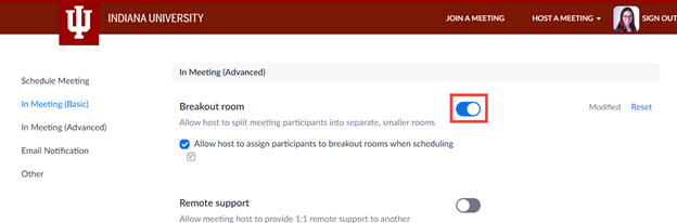 Zoom Using Breakout Rooms Zoom Resources Tools Resources Keep Teaching Indiana University